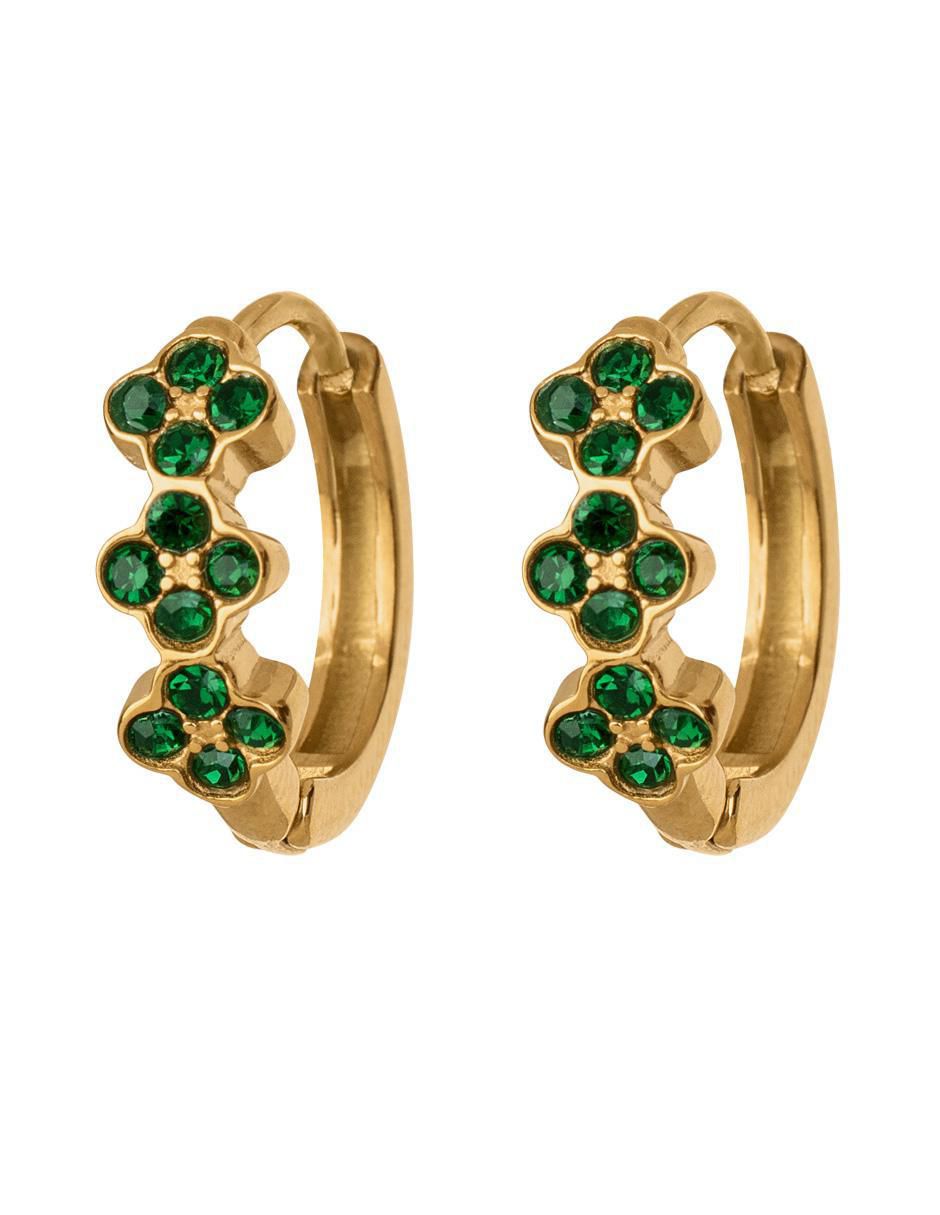 Set de aretes de flor Yani Y Ziva con acabado baño de oro 14 K 3