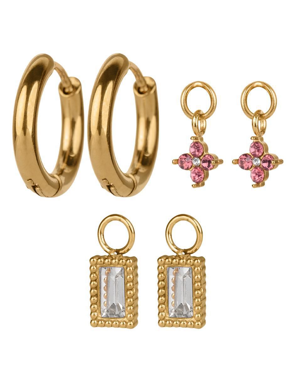 Set de aretes Caty con acabado baño de oro 14 K 1
