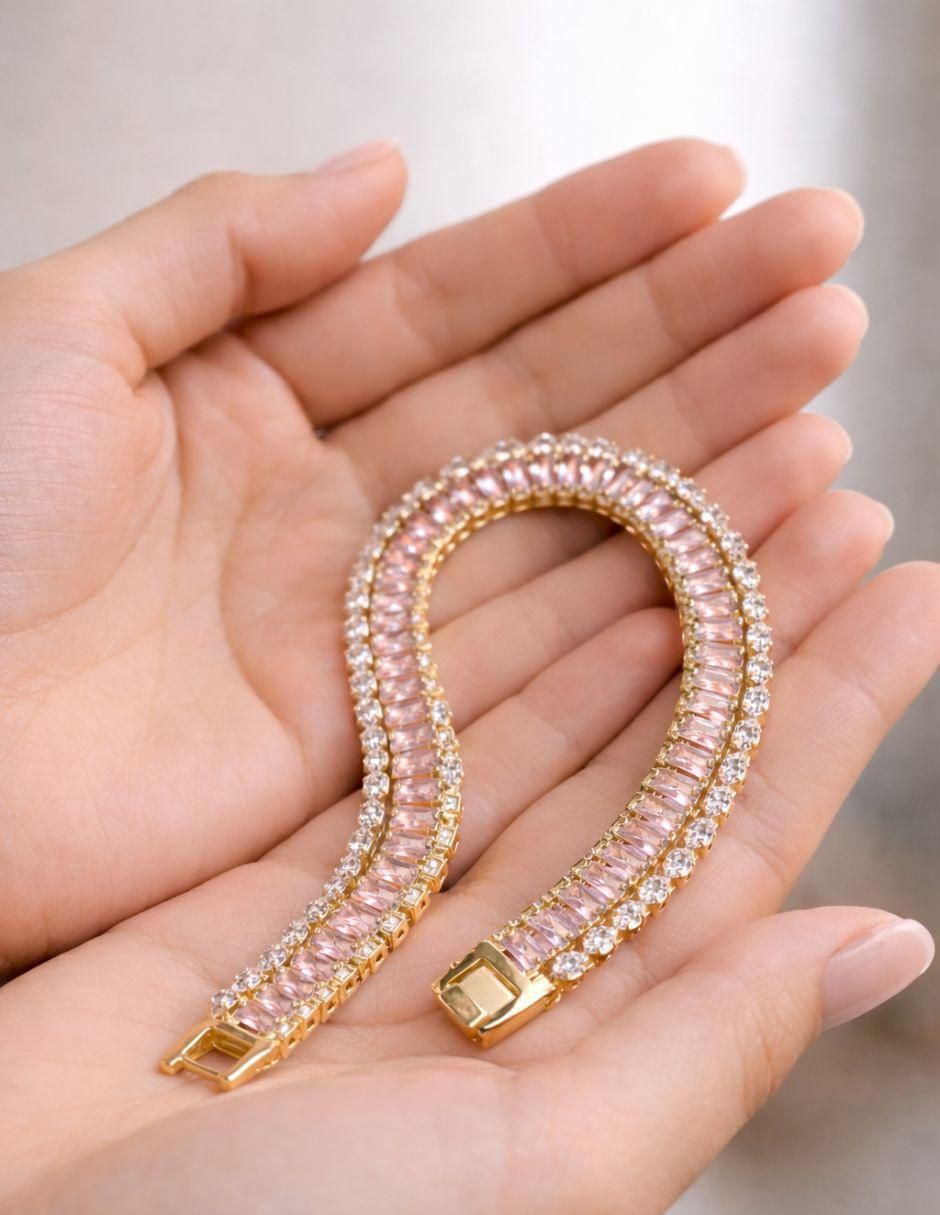 Pulsera con zirconia Brillauréa acabado baño de oro 18 K 2