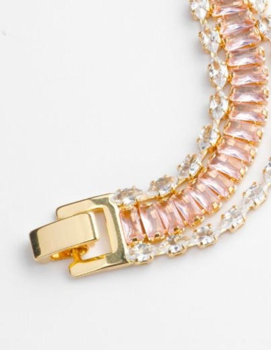 Pulsera con zirconia Brillauréa acabado baño de oro 18 K 4