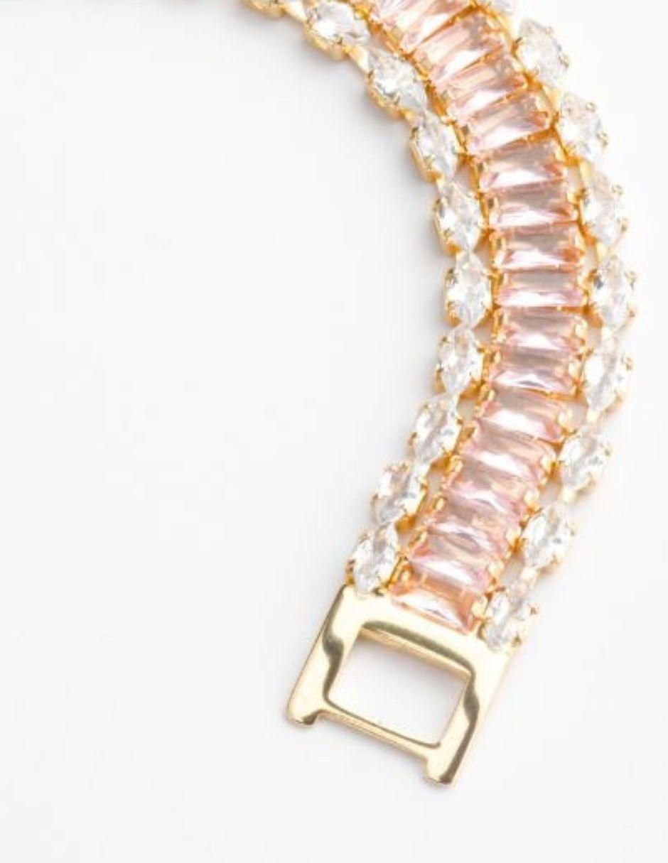 Pulsera con zirconia Brillauréa acabado baño de oro 18 K 5