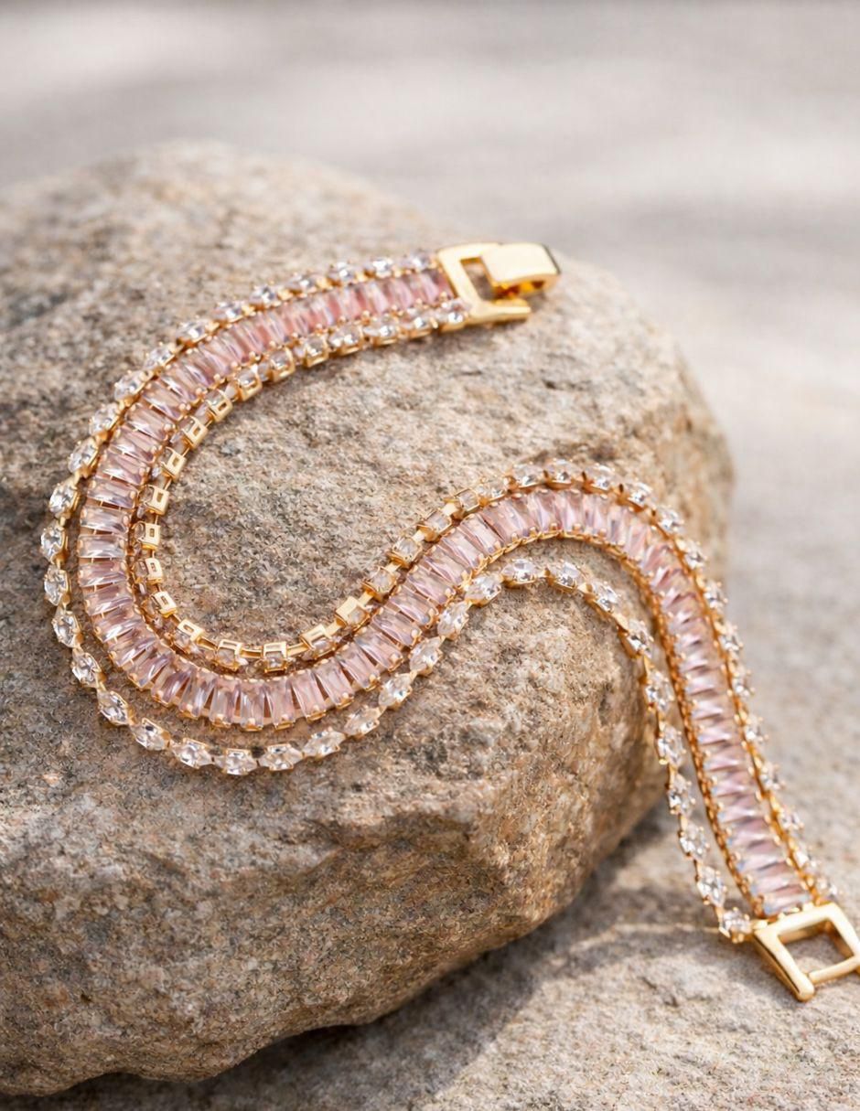 Pulsera con zirconia Brillauréa acabado baño de oro 18 K 6
