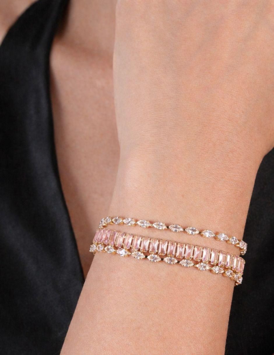 Pulsera con zirconia Brillauréa acabado baño de oro 18 K 7