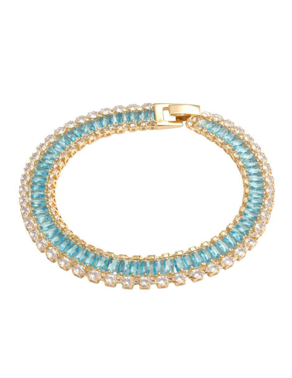 Pulsera con zirconia Brillauréa acabado baño de oro 18 K