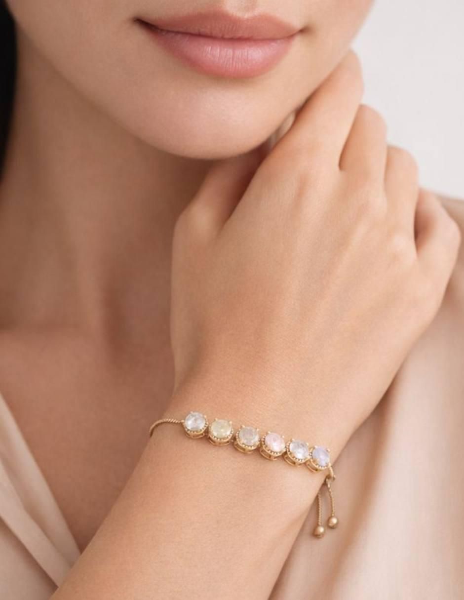 Pulsera con zirconia Etérea acabado baño de oro 18 K 6