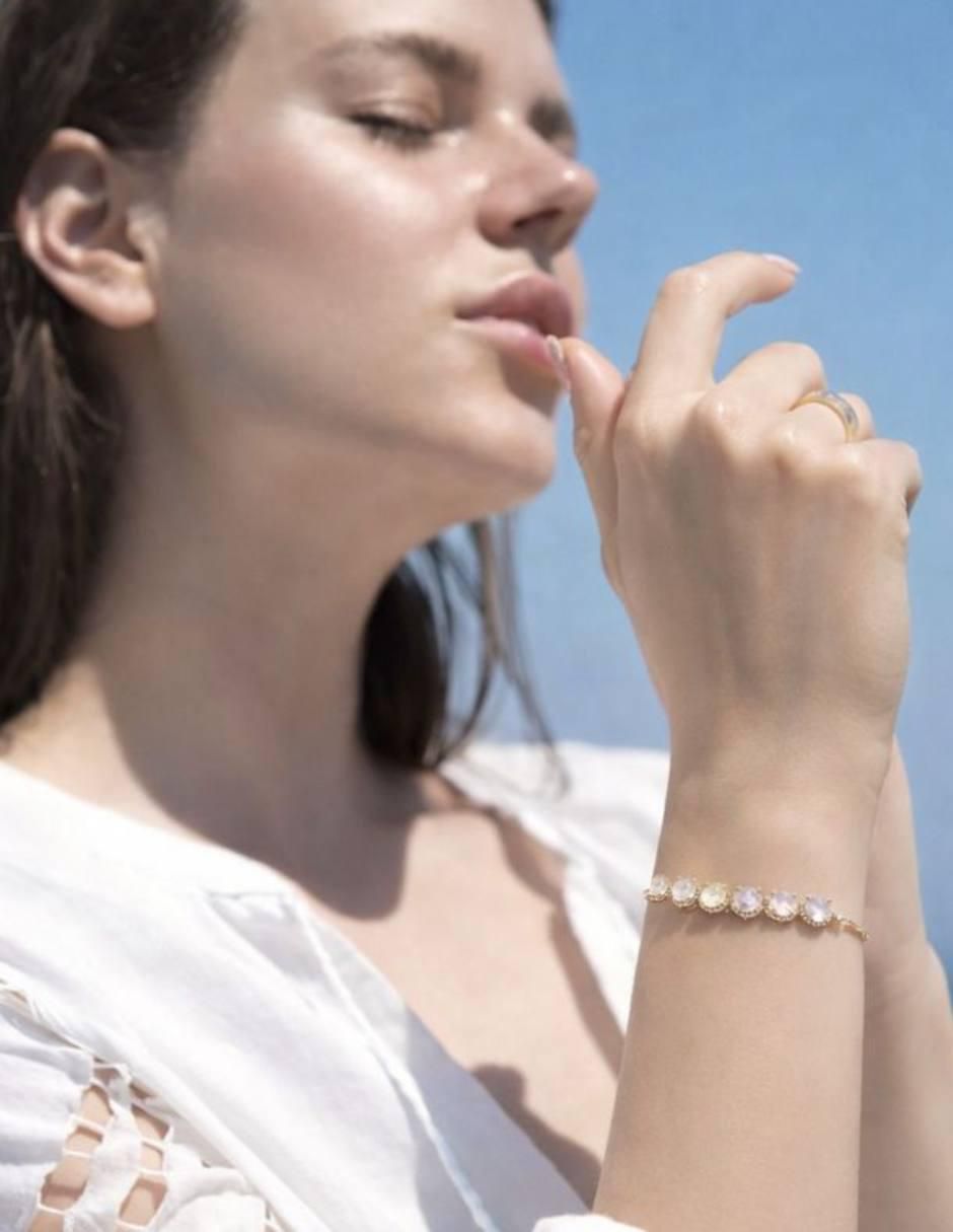 Pulsera con zirconia Etérea acabado baño de oro 18 K 8