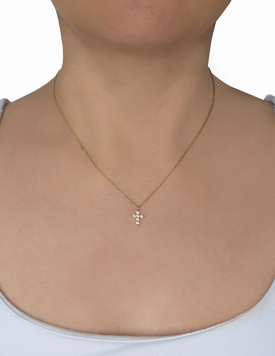 Collar de cruz plata p 925