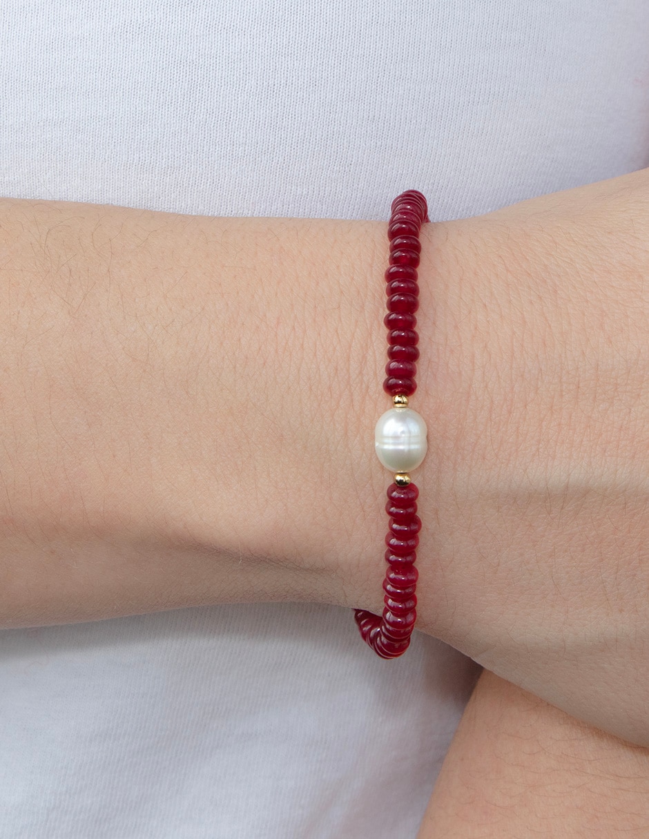 Pulsera Emanuel Ungaro con calcedonia acabado pulido