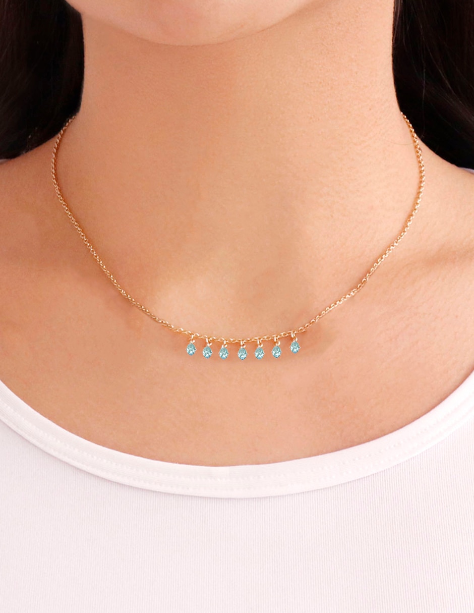 Collar circonita oval