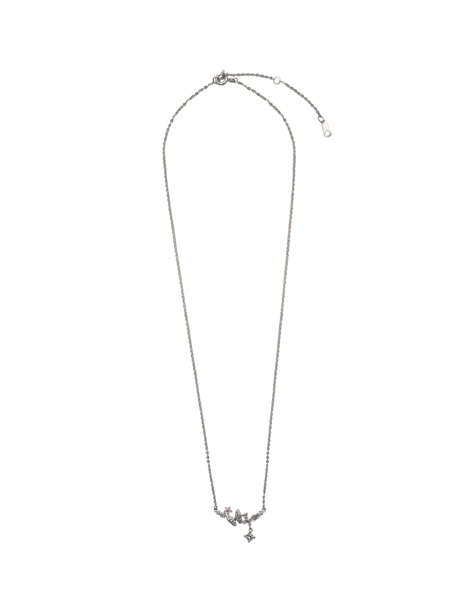 Collar de mariposa carré papillon de plata p 925