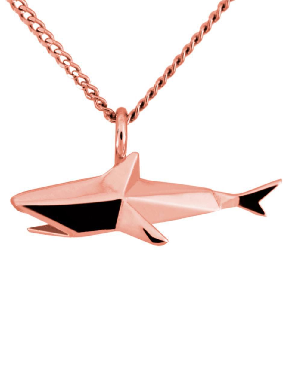 Colgante y dije "de" animal necora origami tiburón "de" plata 18 k