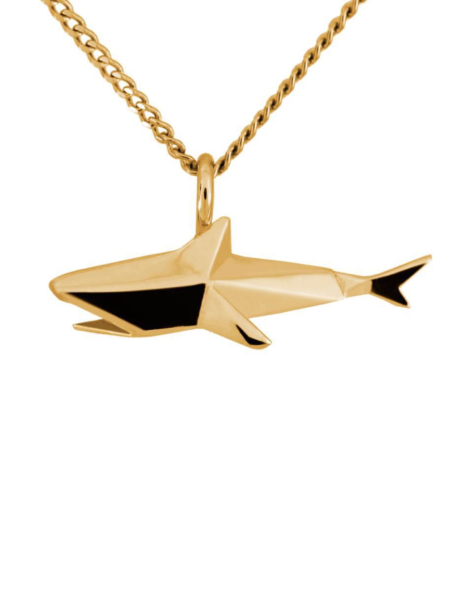 Colgante y dije "de" animal necora origami tiburón "de" plata 24 k