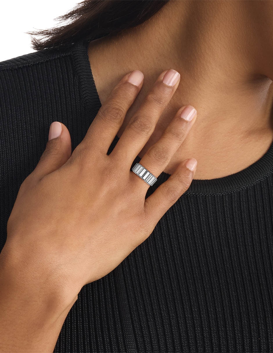 Anillo circular Modern Repetition brillante 2