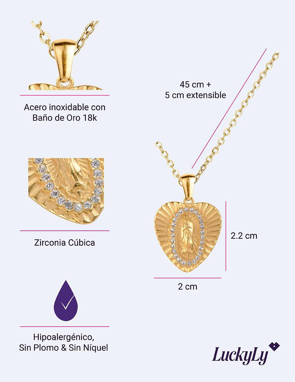 Collar de virgen Olia y Daya de baño de oro 18 k 8