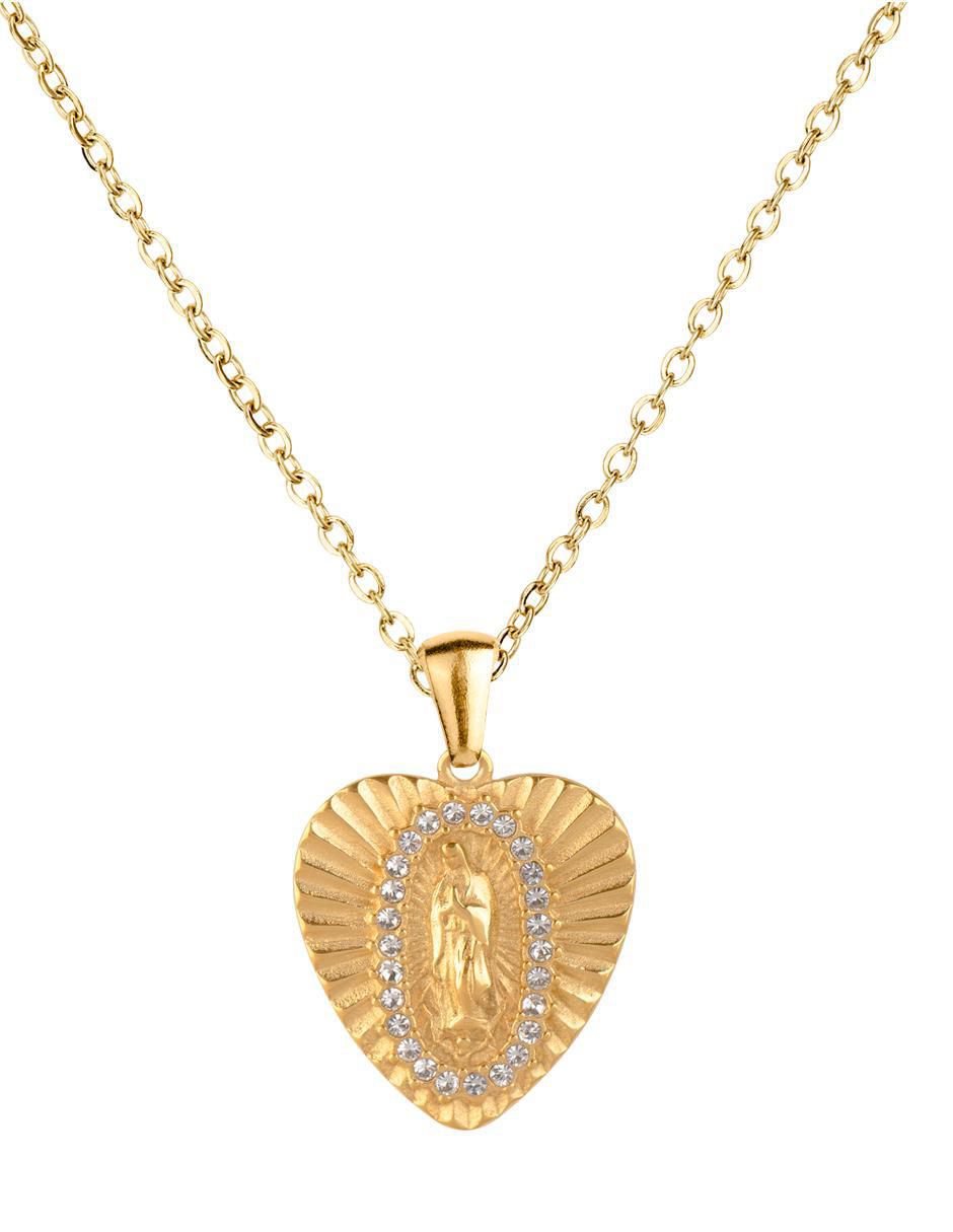 Collar de virgen Olia y Daya de baño de oro 18 k 5