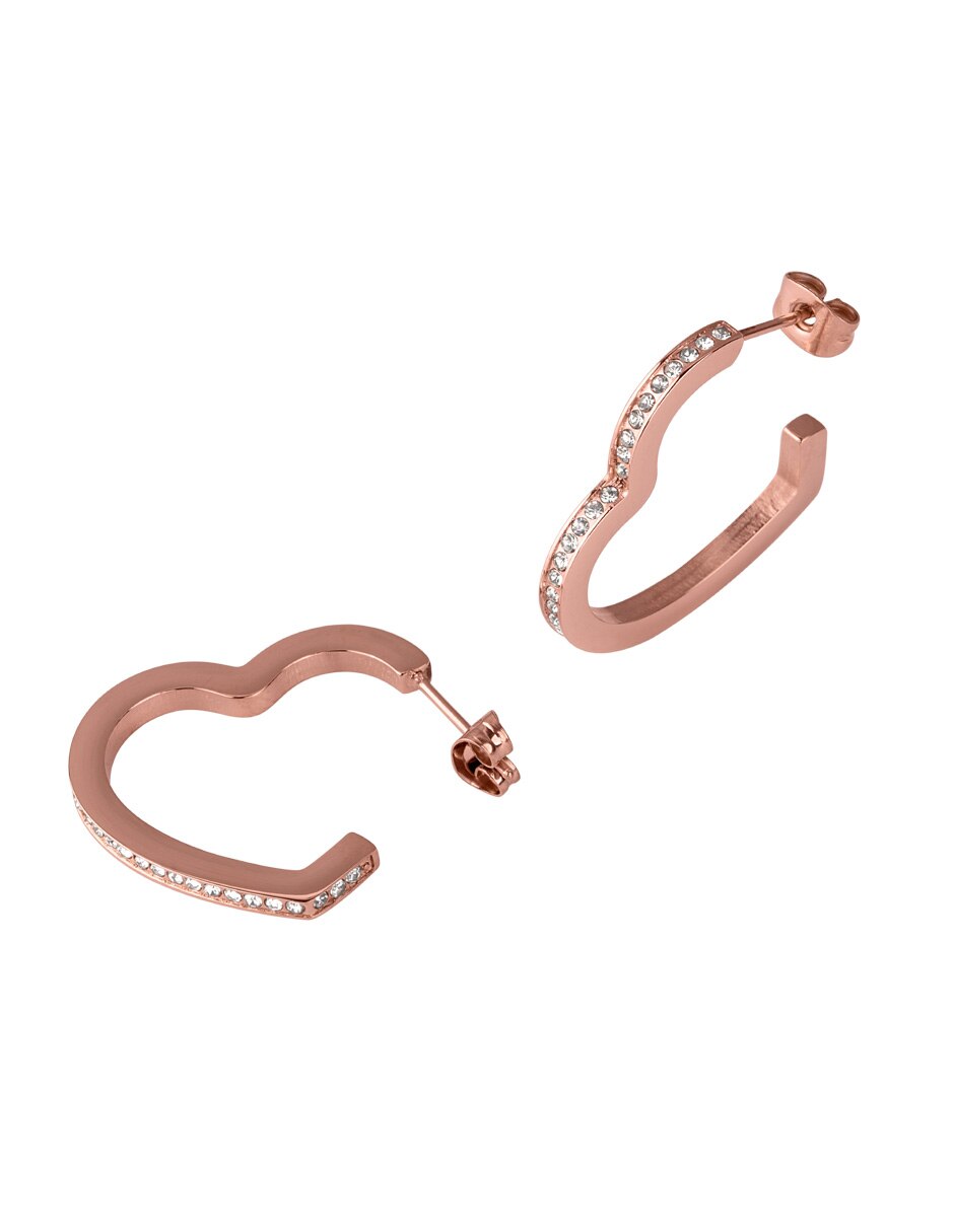 Arracadas de corazón lyra con acabado baño de oro 14k zirconia cúbica 5