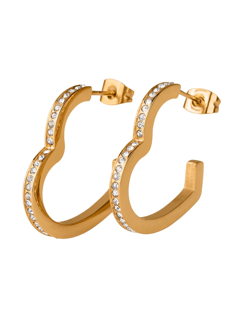 Arracadas de corazón lyra con acabado baño de oro 14k zirconia cúbica