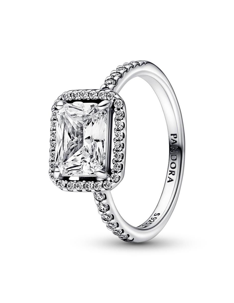 Anillo P 925 de plata zirconia cúbica brillante