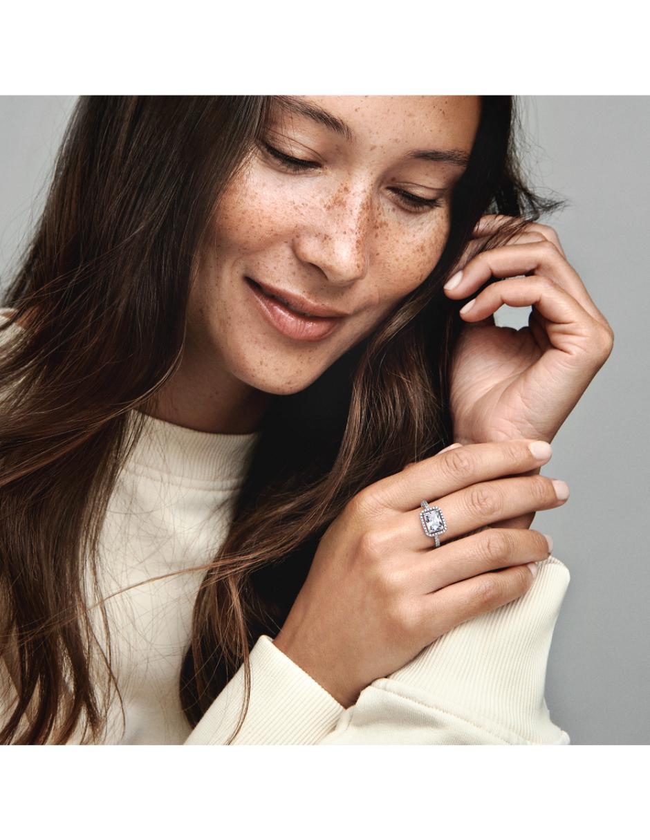 Anillo P 925 de plata zirconia cúbica brillante