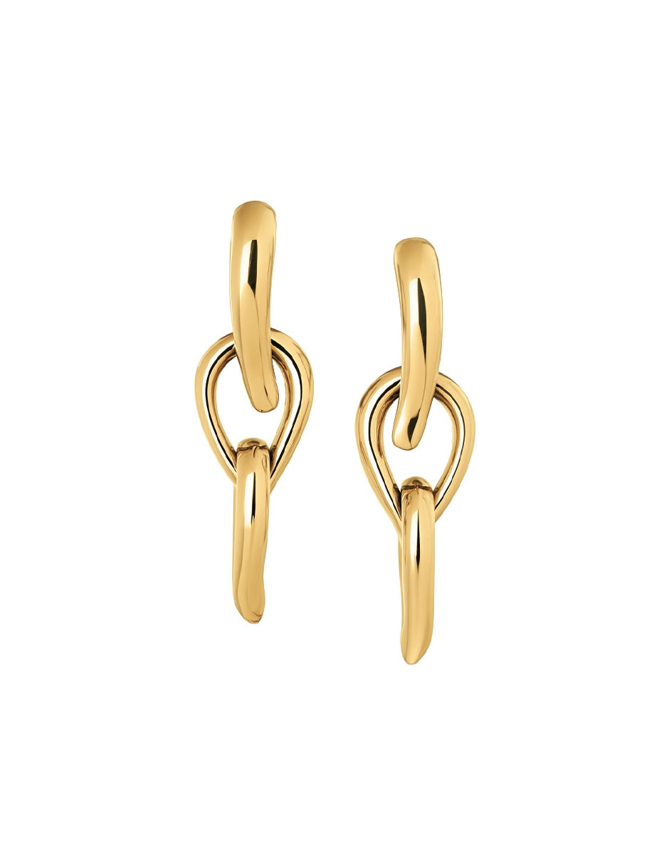 Aretes de gota Sculptured Drops con acabado pulido