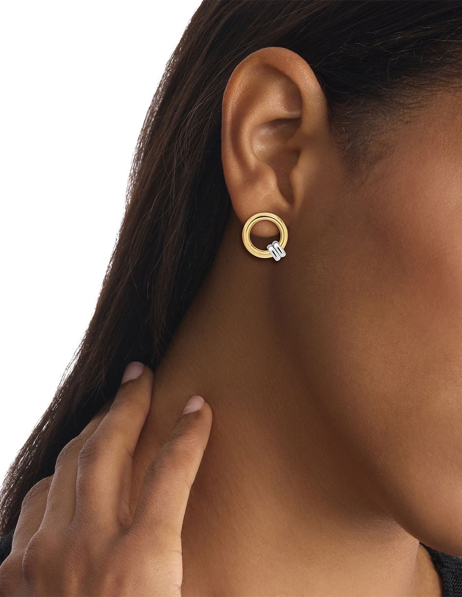 Aretes circulares Duality Le con acabado brillante 3