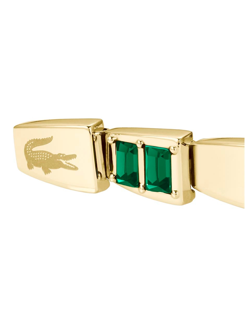 Aretes rectangulares Crocodelle con acabado brillante cristal 3
