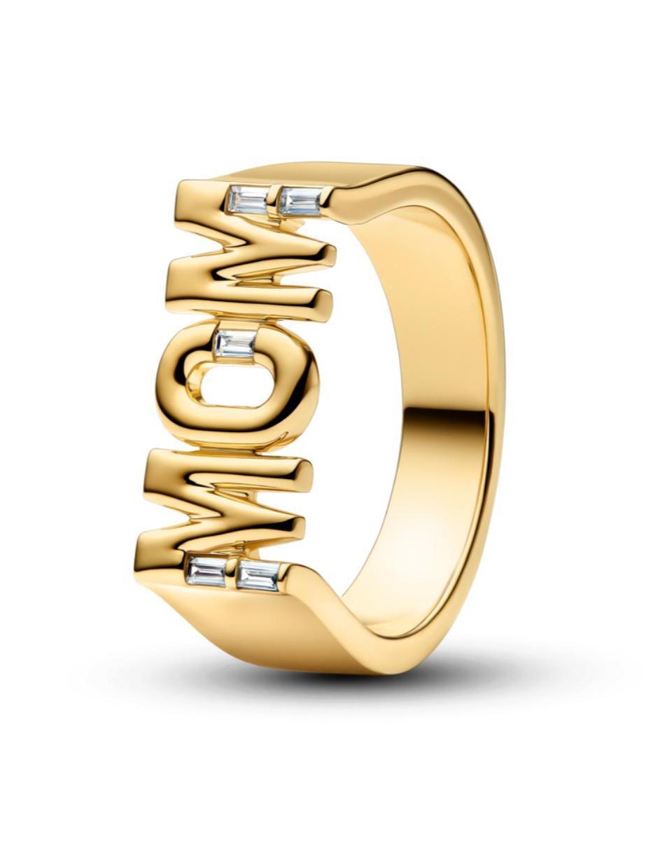 Anillo de plata P 925 zirconia cúbica con acabado baño de oro
