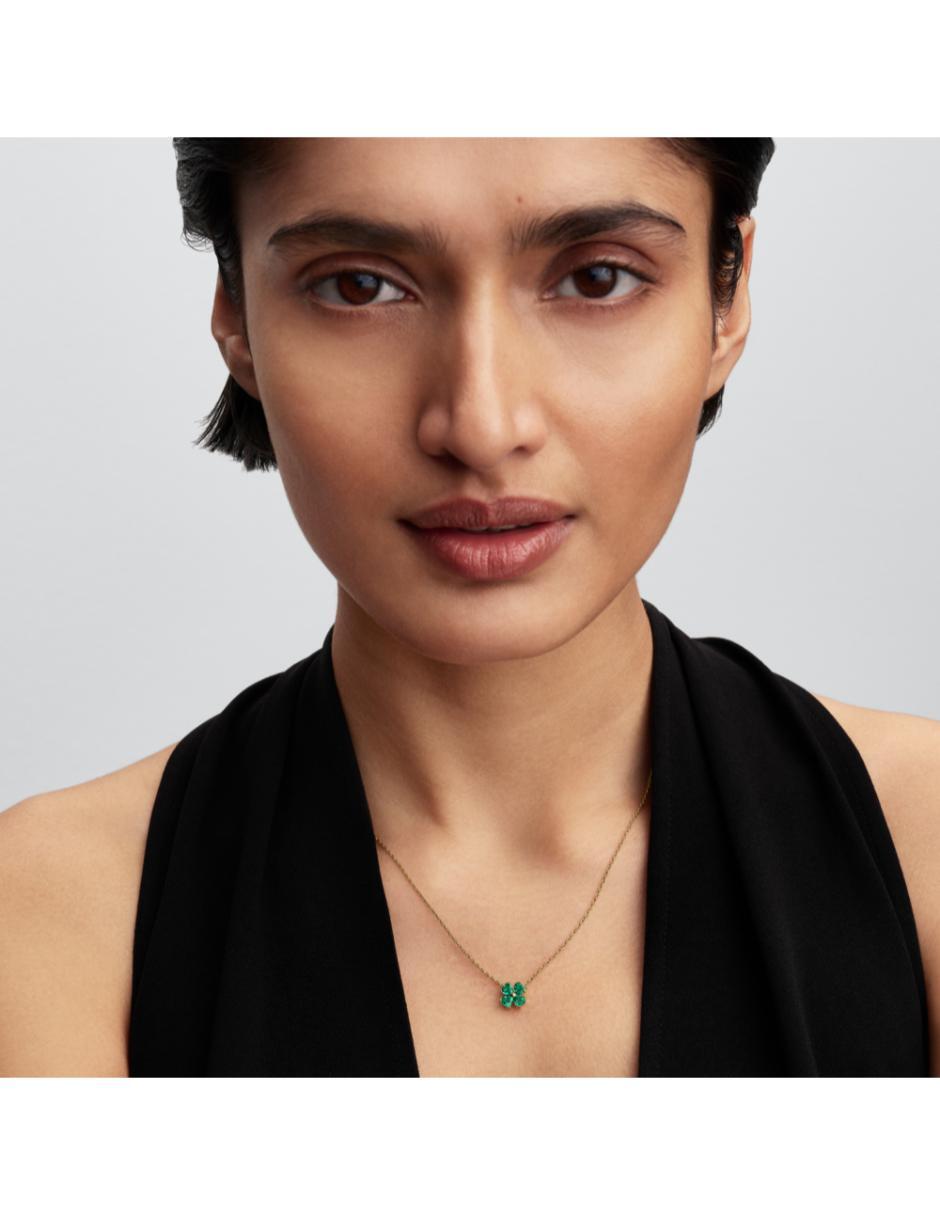 Collar de trébol de plata con acabado baño de oro P 925 2