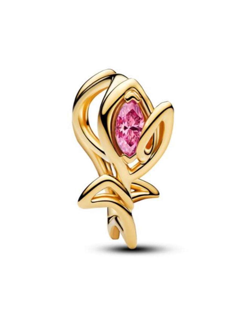 Charm de tulipán Pandora Moments de plata P 925 zirconia cúbica