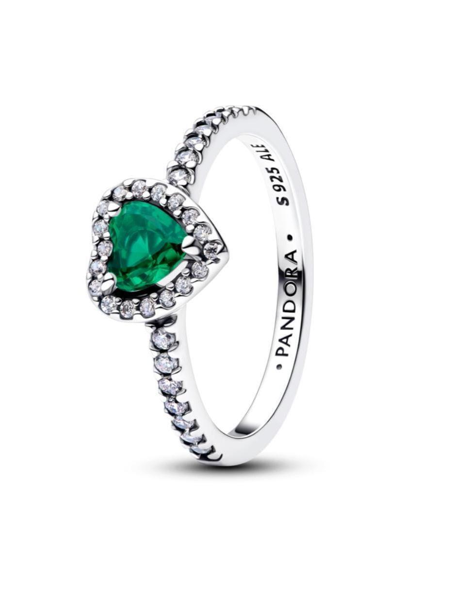 Anillo de corazón P 925 de plata zirconia cúbica brillante