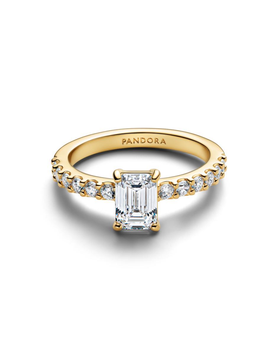 Anillo Timeless de plata P 925 zirconia cúbica con acabado baño de oro 2
