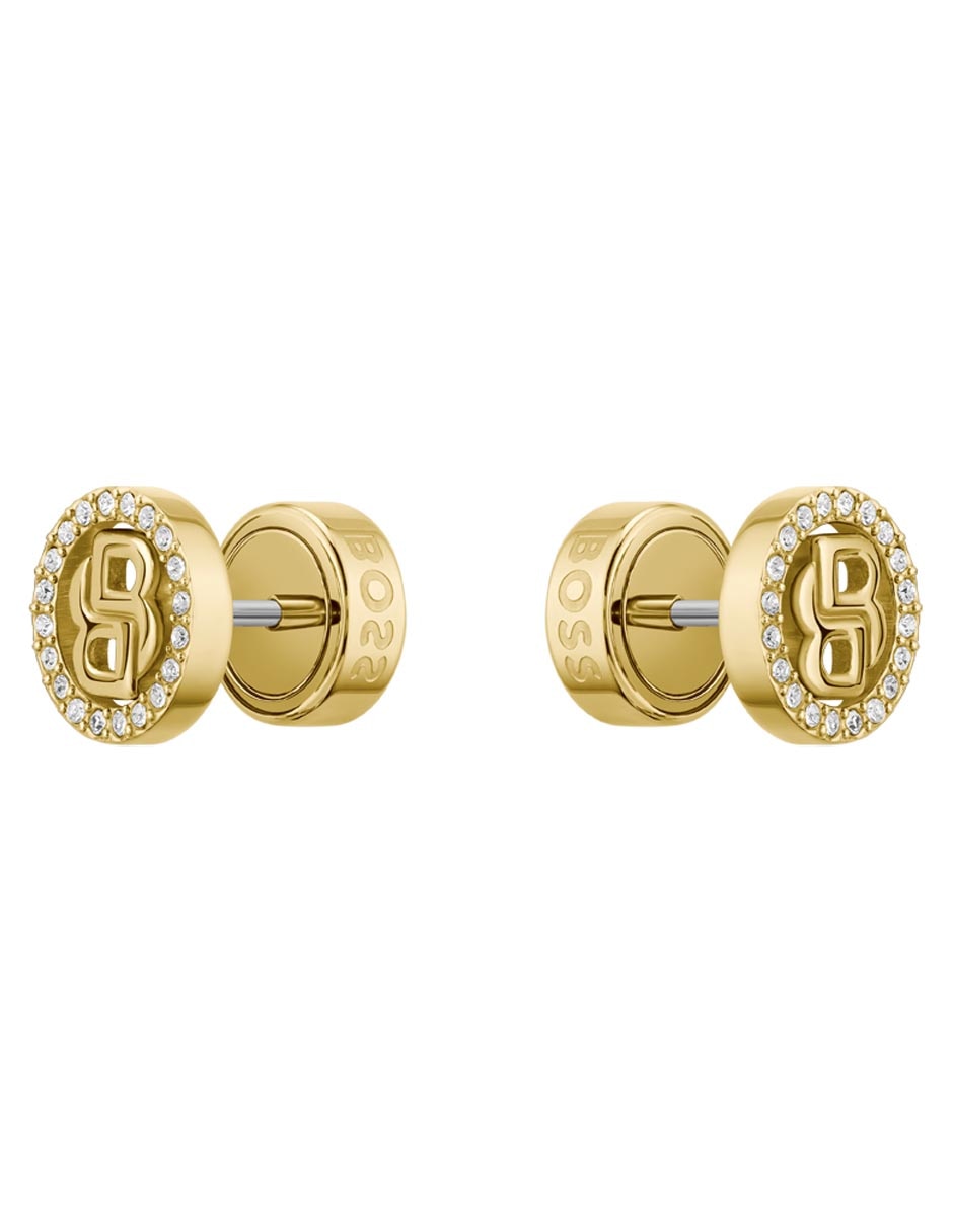 Broqueles circulares Double B Divine con acabado brillante cristal