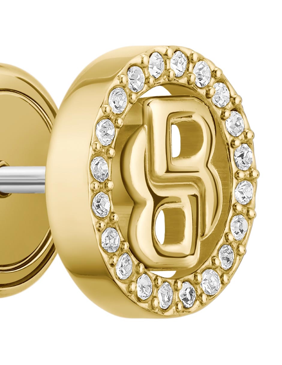 Broqueles circulares Double B Divine con acabado brillante cristal 3