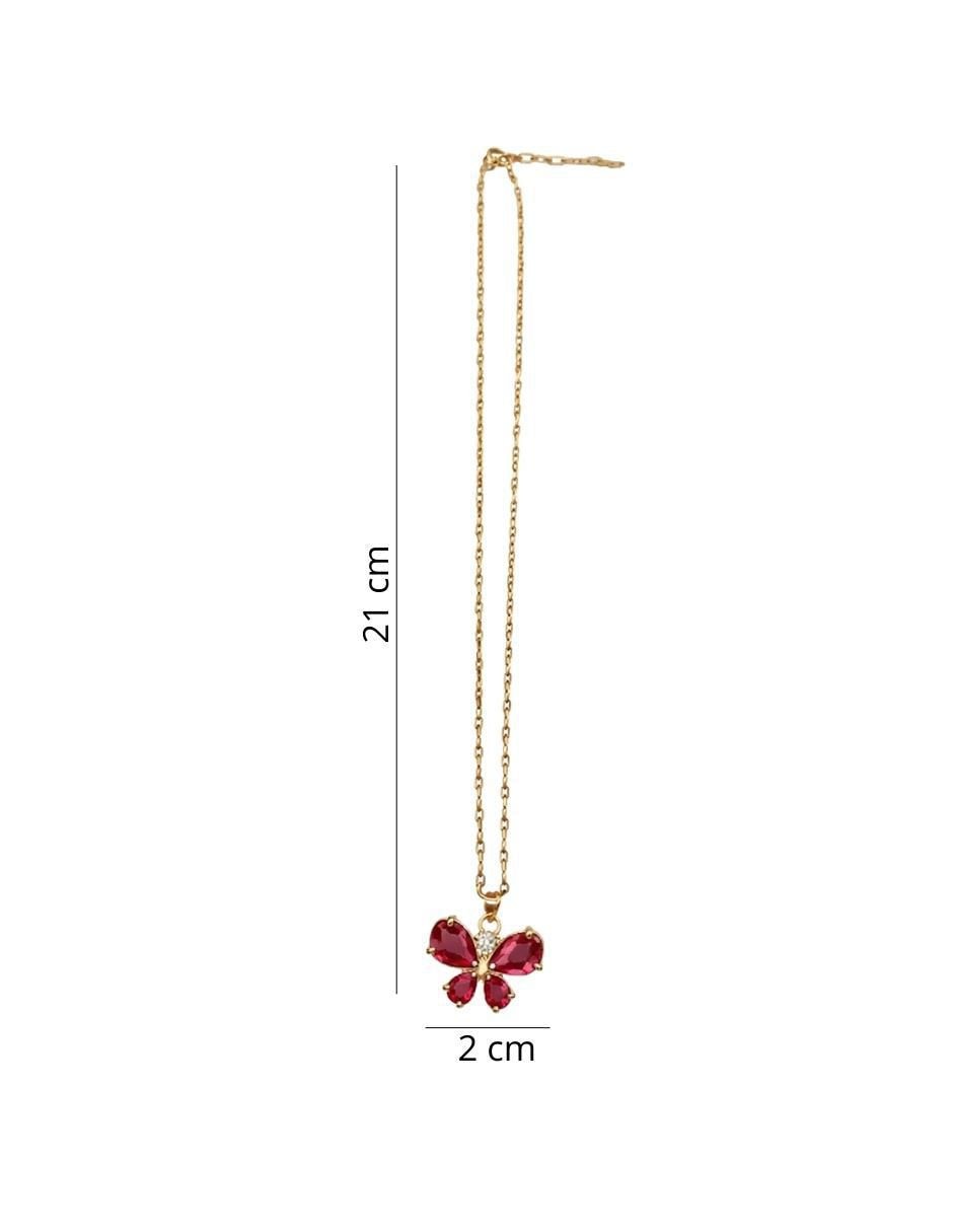 Aretes y collar de mariposa 14 k zirconia 4