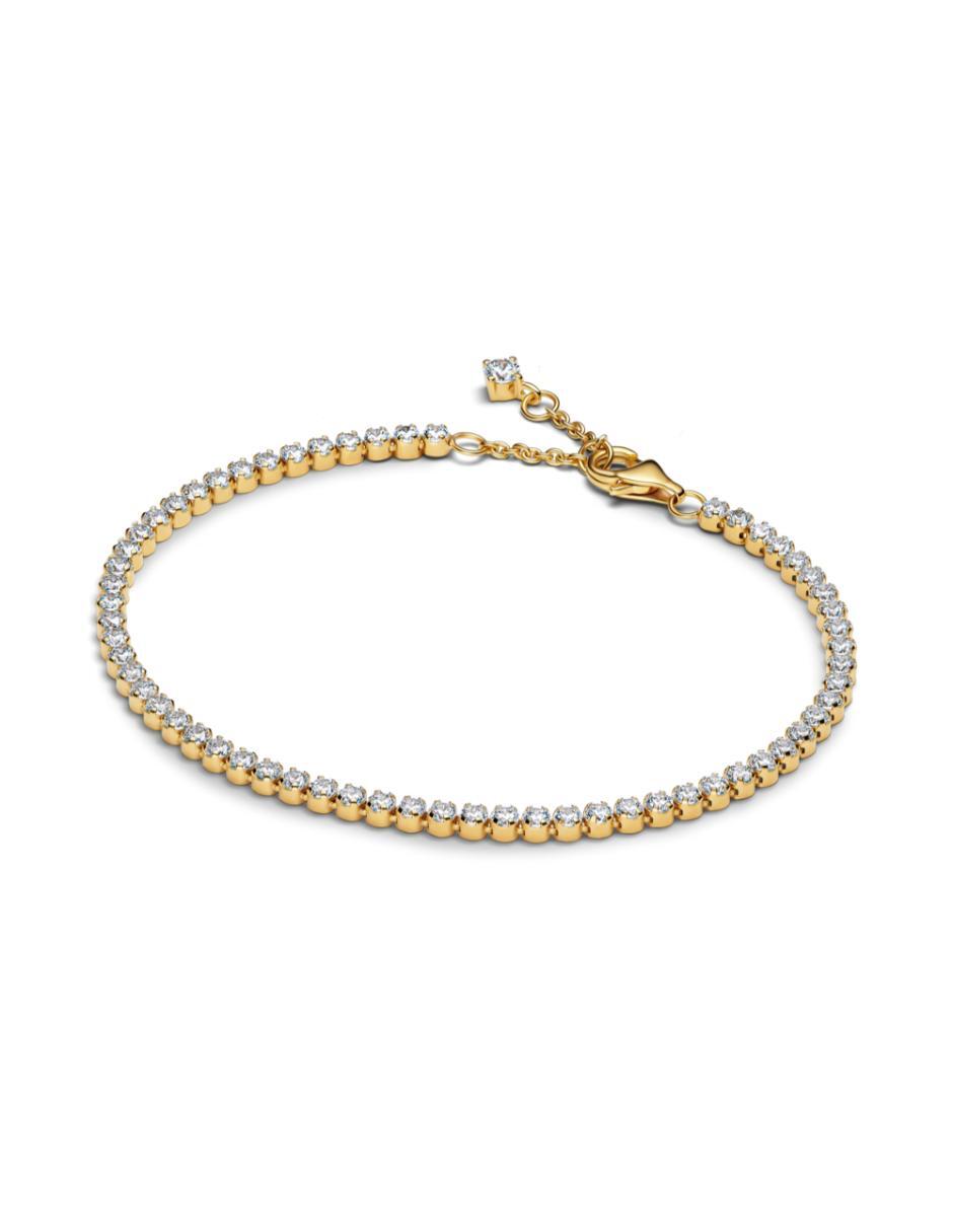 Brazalete de plata con zirconia cúbica p 925 timeless acabado baño de oro Brazalete de plata con zirconia cúbica p 925 timeless acabado baño de oro