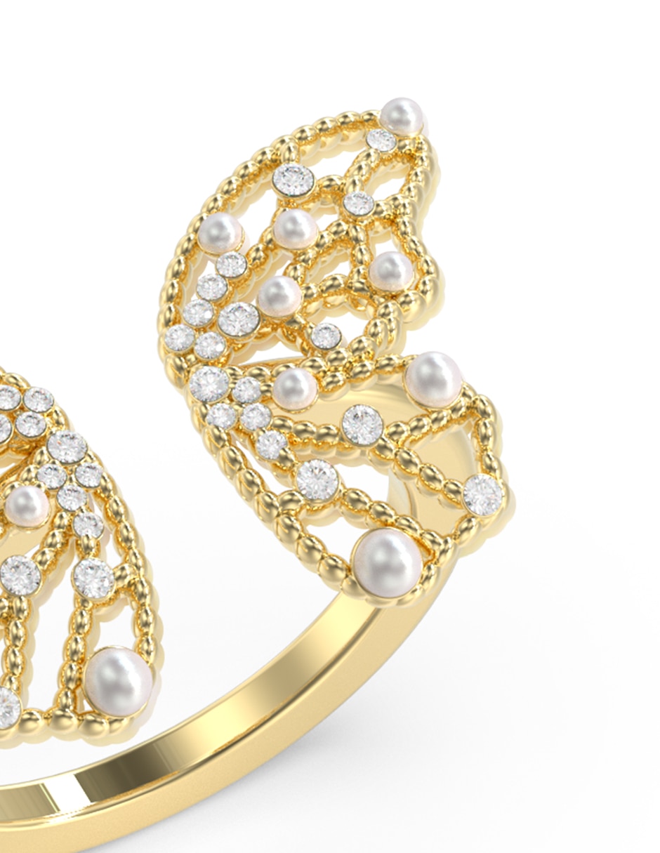 Anillo de mariposa Borboleta circonita pavé