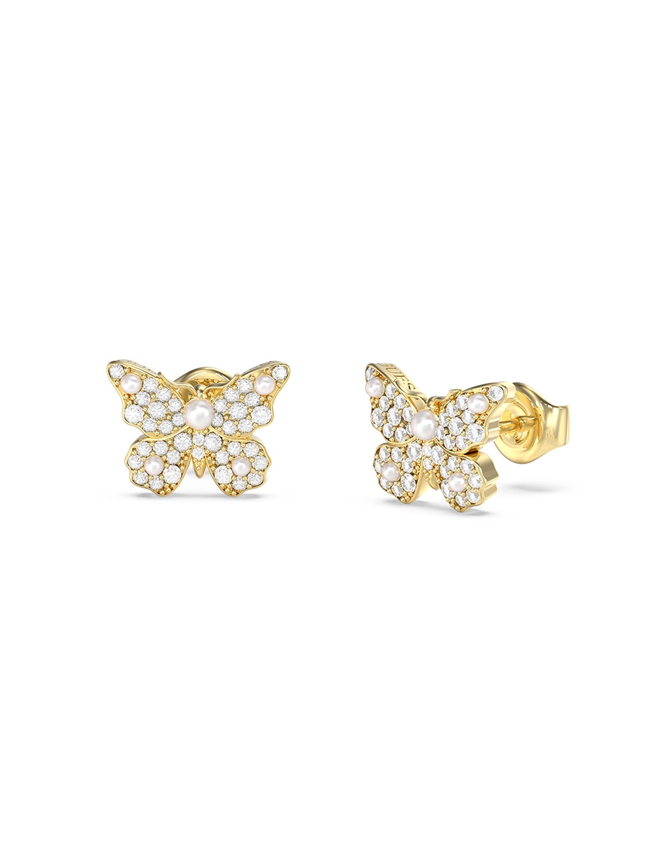 Aretes de mariposa con acabado pavé