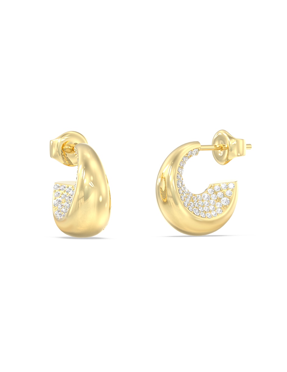 Aretes de aro Moon Drops con acabado pavé Aretes de aro Moon Drops con acabado pavé