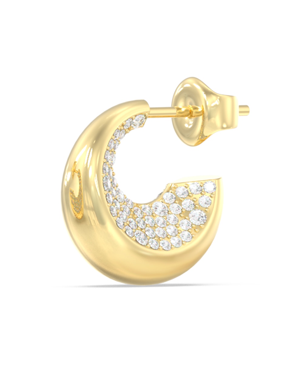 Aretes de aro Moon Drops con acabado pavé 2