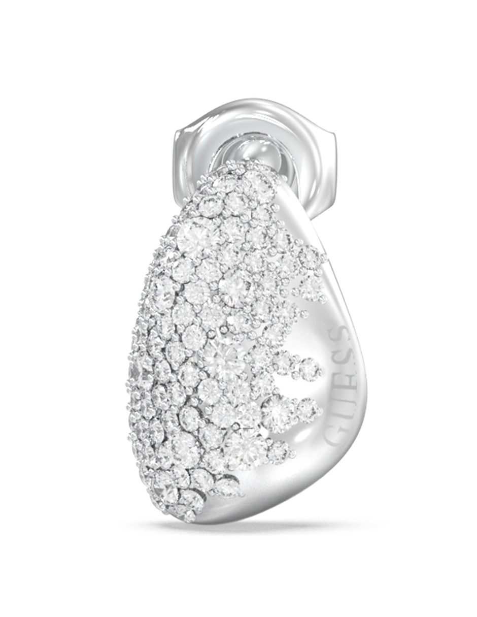 Aretes ovalados Moon Drops con acabado pavé 2