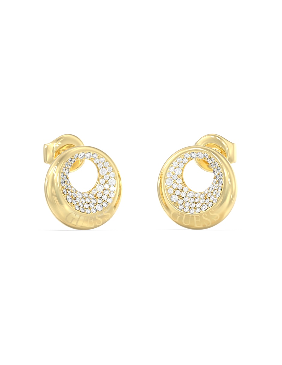 Aretes Cortos De Acero Inoxidable Con Acabado Pavé Circonita