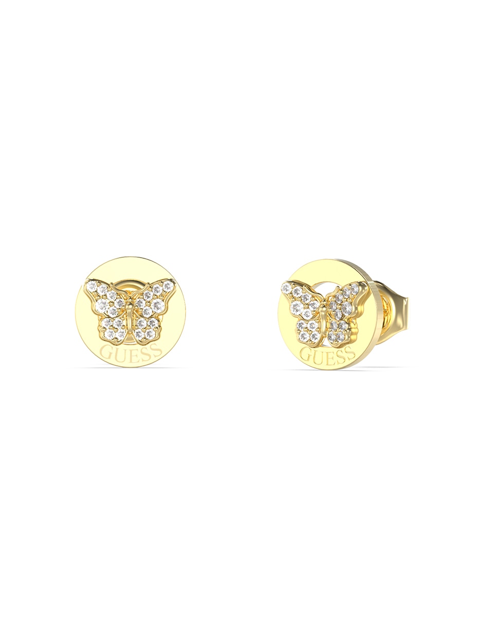 Aretes de mariposa con acabado pavé