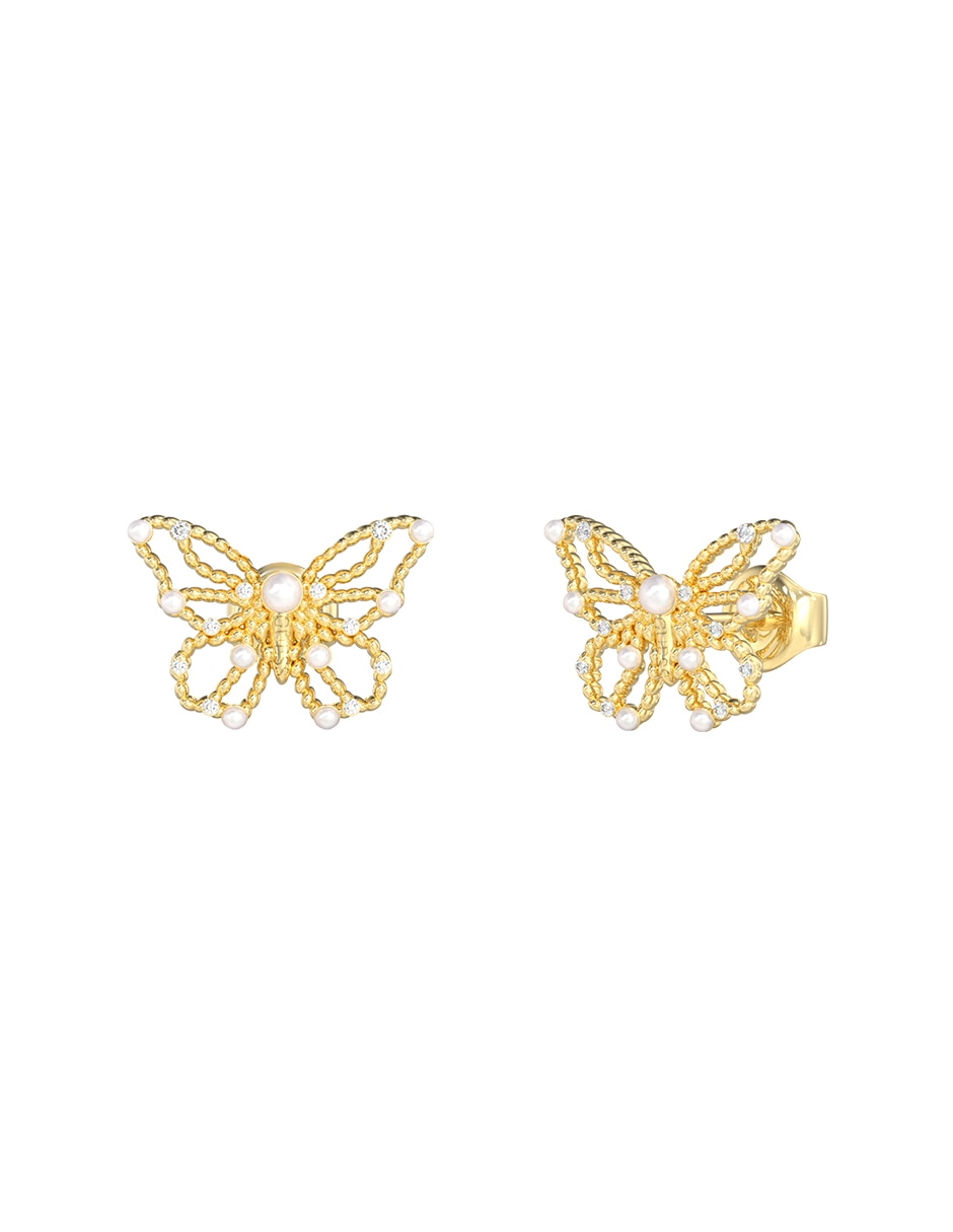 Broqueles de mariposa con acabado brillante