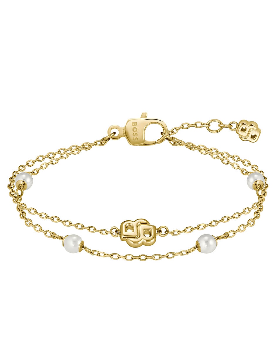 Pulsera con imitación perla Double B Mirelle acabado brillante Pulsera con imitación perla Double B Mirelle acabado brillante