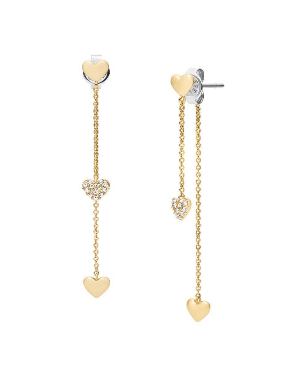Aretes de corazón Sutton con acabado pulido cristal 3