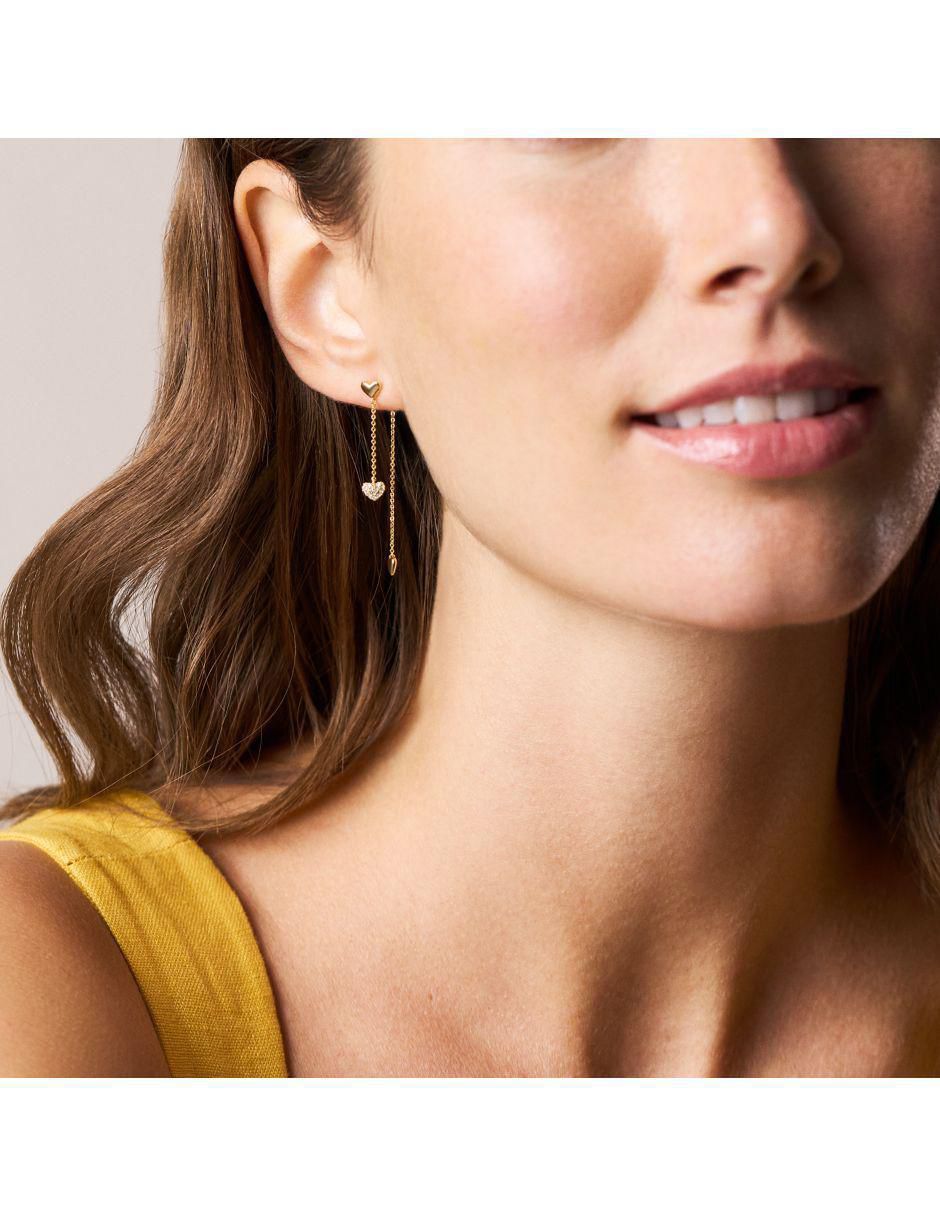 Aretes de corazón Sutton con acabado pulido cristal 4