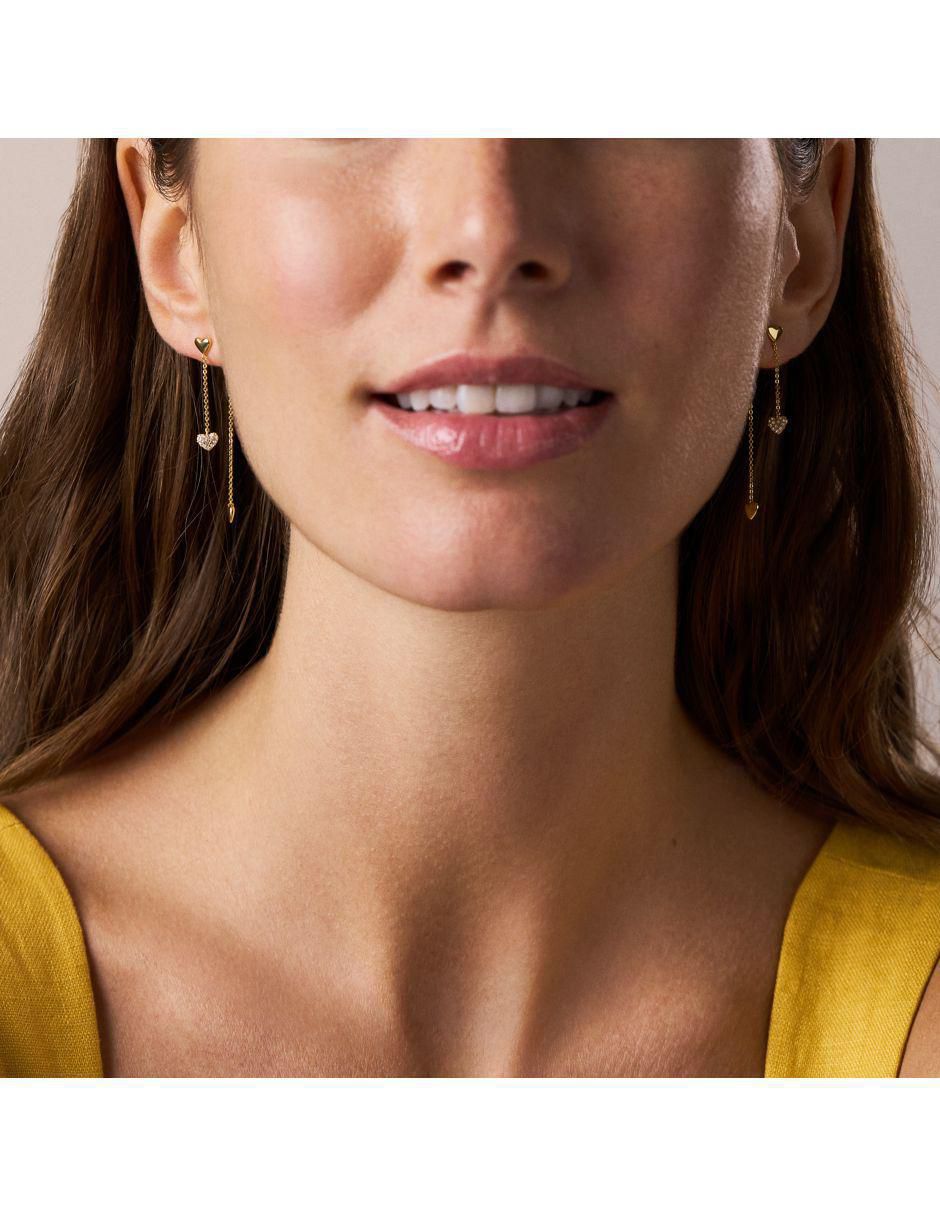 Aretes de corazón Sutton con acabado pulido cristal 5