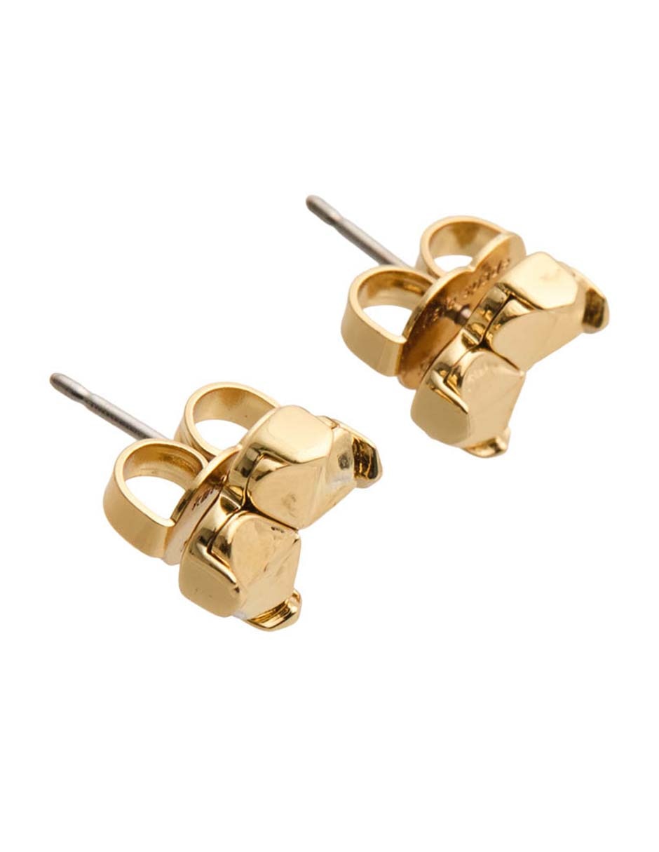 Aretes de flor con acabado brillante 2