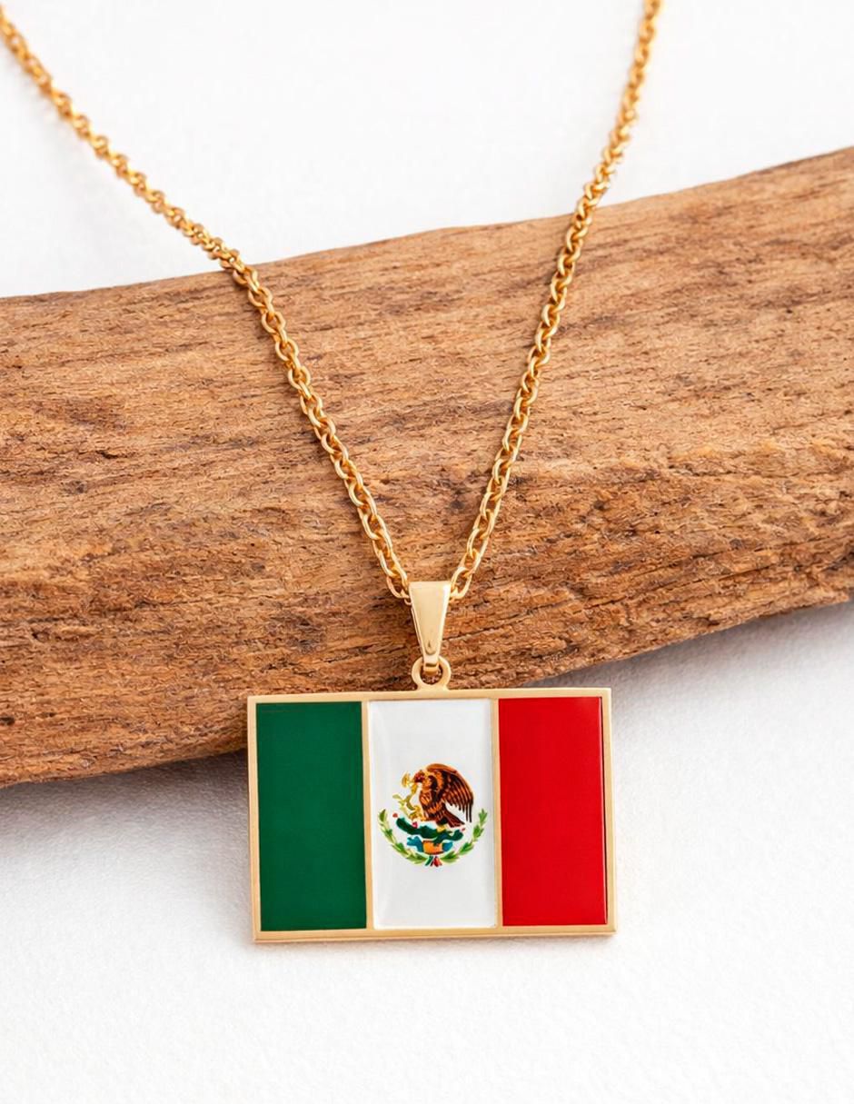 Collar con dije rectangular México Querido 2