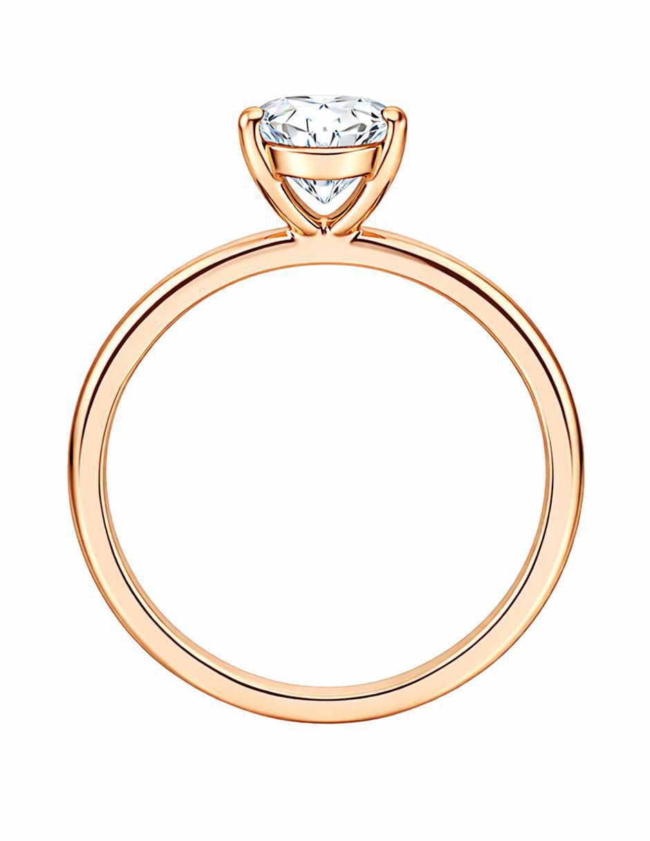 Anillo de oval 14 k de oro amarillo moissanita brillante 3
